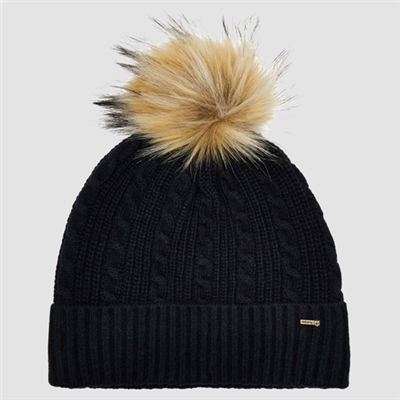 Dubarry Ladies Bruff Knitted Bobble Hat - Navy